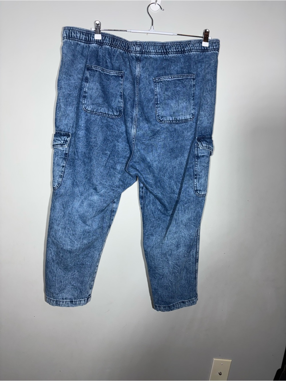 Gap Women's High Rise Cargo Easy Jeans Pull On Size XXL Blue Utility Coastal - Picture 3 of 5
